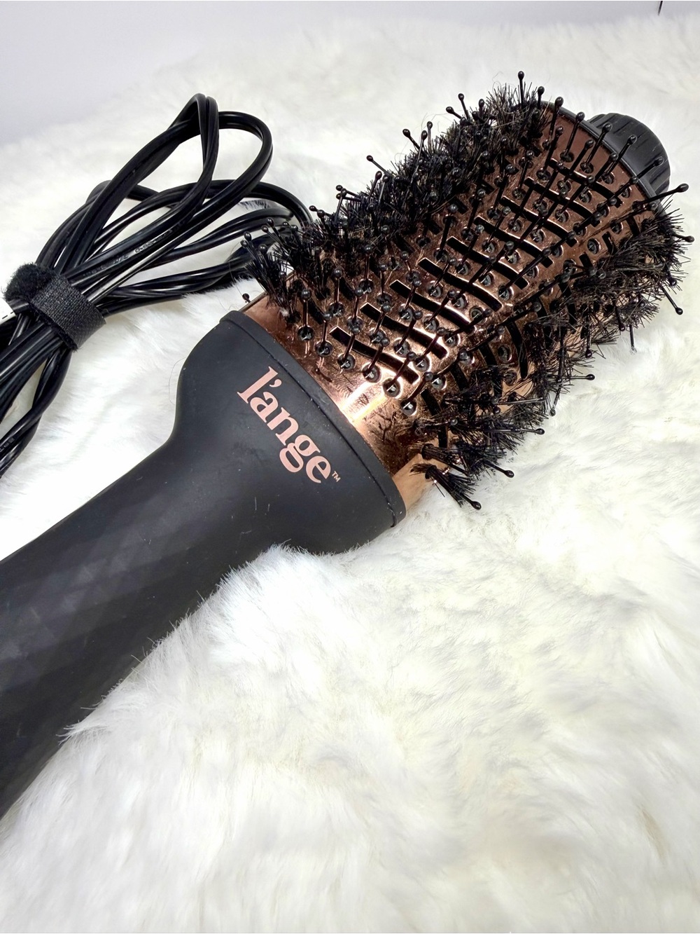 Lange Rose Gold and Black Round Hot Air Styling Brush